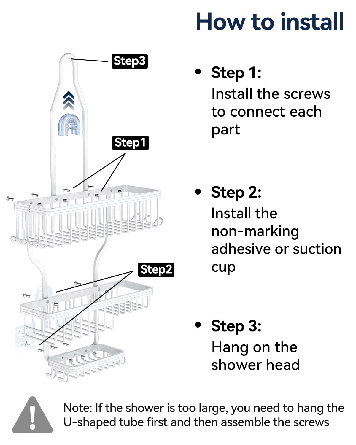 YASONIC sturdy aluminum construction resists corrosion in wet bathrooms