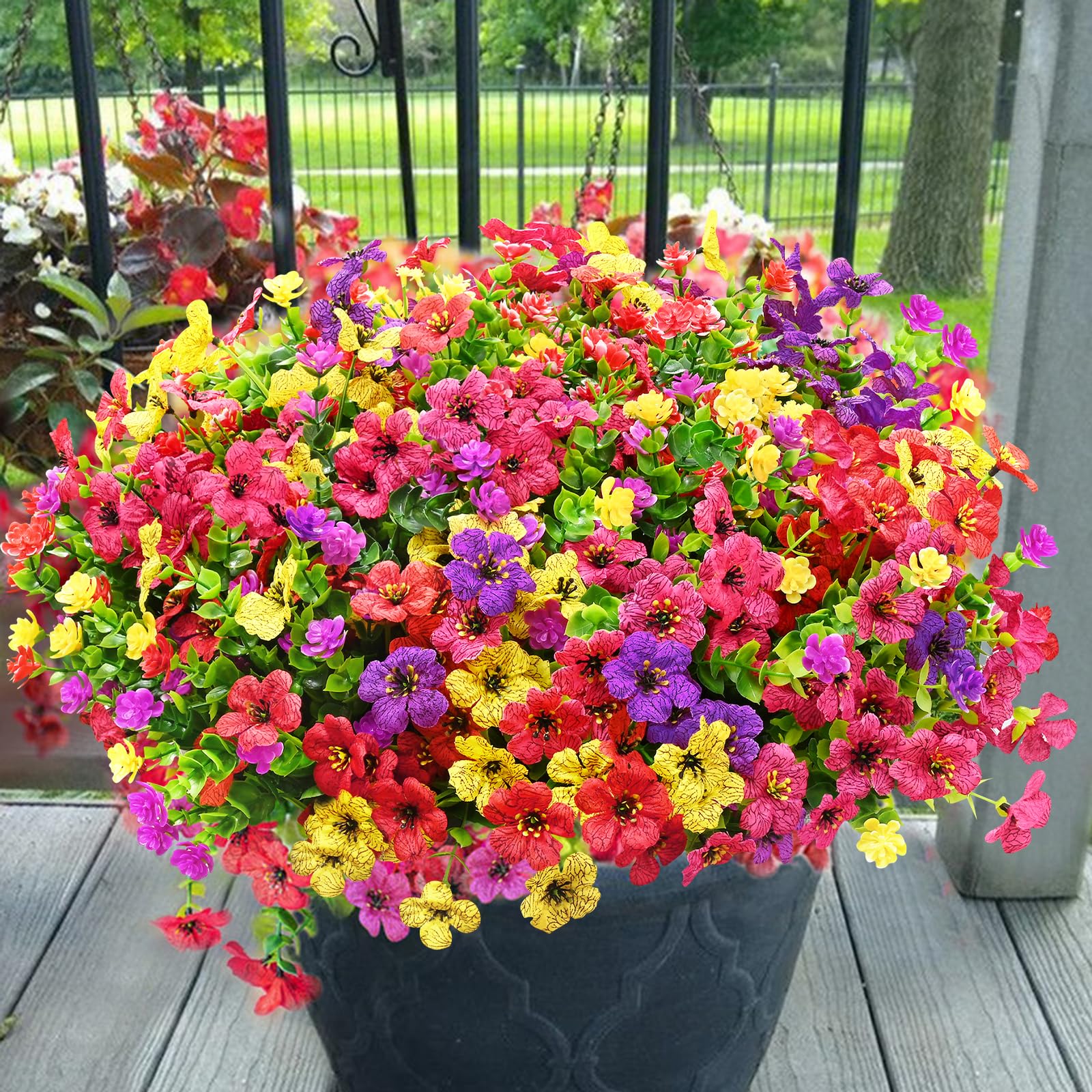 Yastouay outdoor artificial flowers in 22 bundles for vibrant outdoor displays