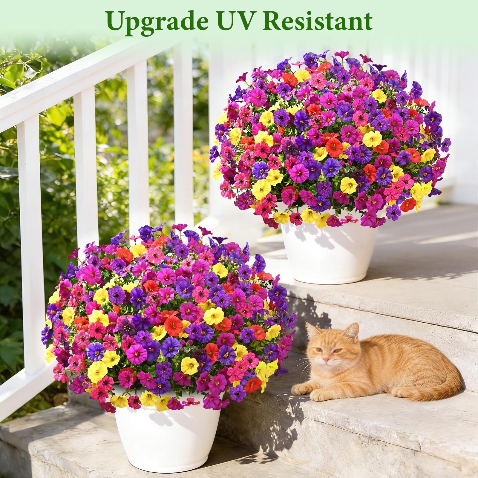 Yastouay maintenance-free outdoor flowers require no watering or trimming.