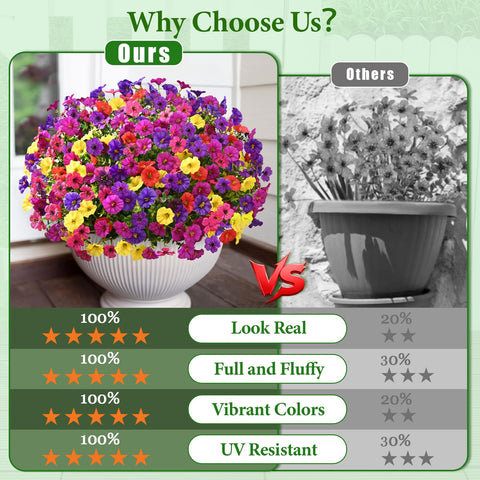 Yastouay UV-resistant artificial flowers for patios stay vibrant through sun and rain.