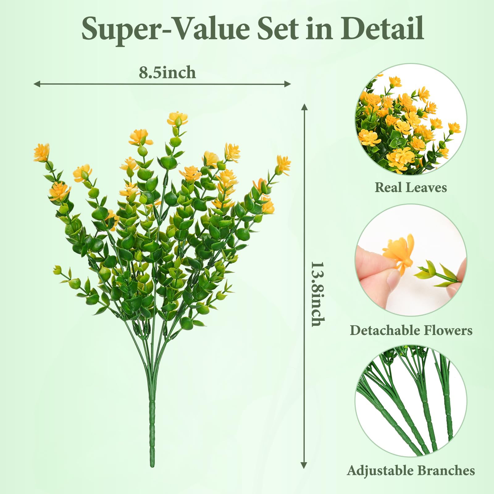 Yastouay weather-ready artificial flowers withstand sun and weather.