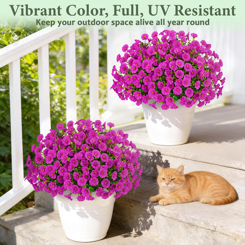 Yastouay white artificial flowers create bright accents for any space.