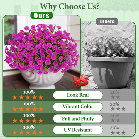 Yastouay fuchsia morning glory artificial bloom adds vibrant focal color.