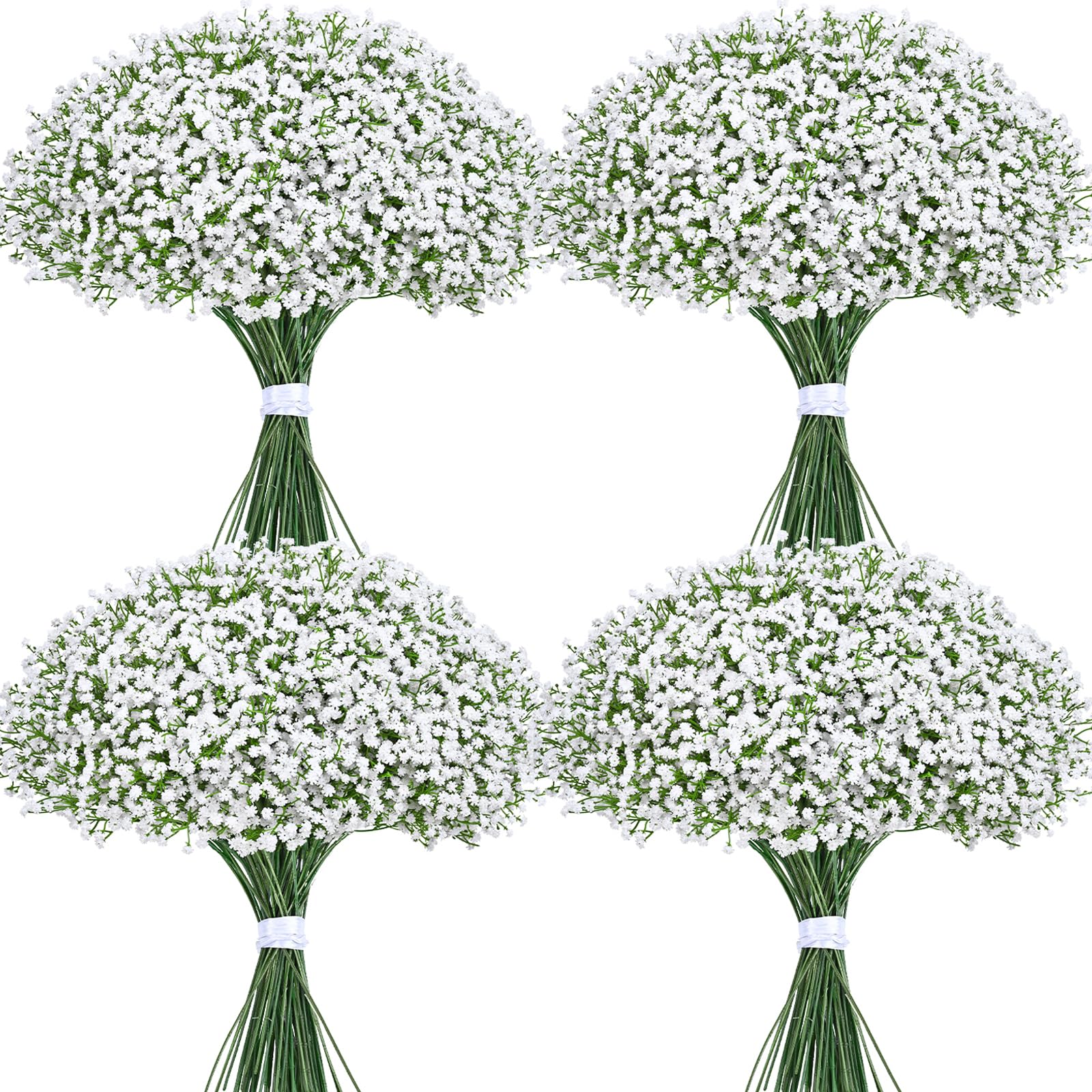 Yastouay Baby's Breath 30 stems white real-touch close-up for bouquets