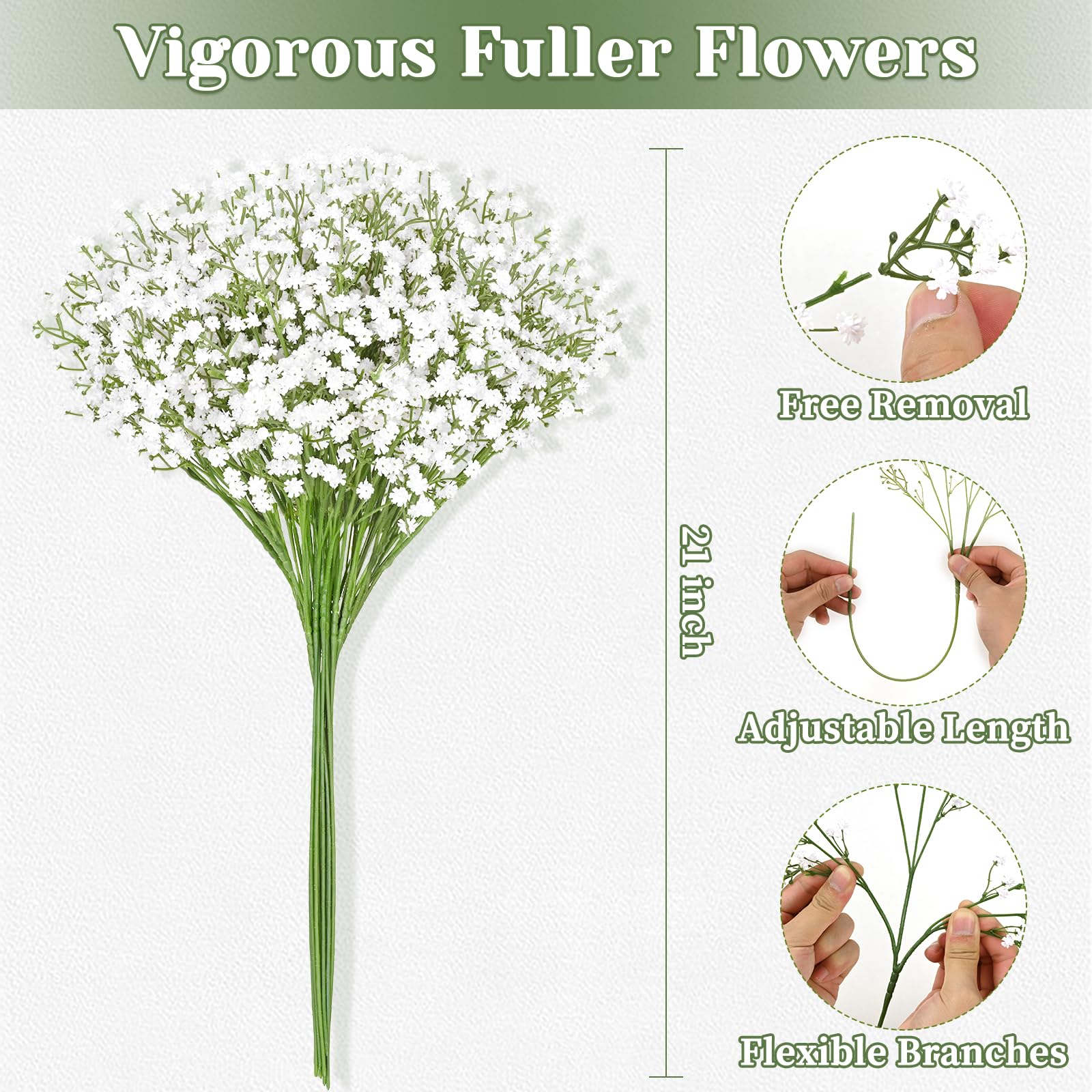 Yastouay Baby's Breath 90 stems white table decor with many tiny blooms
