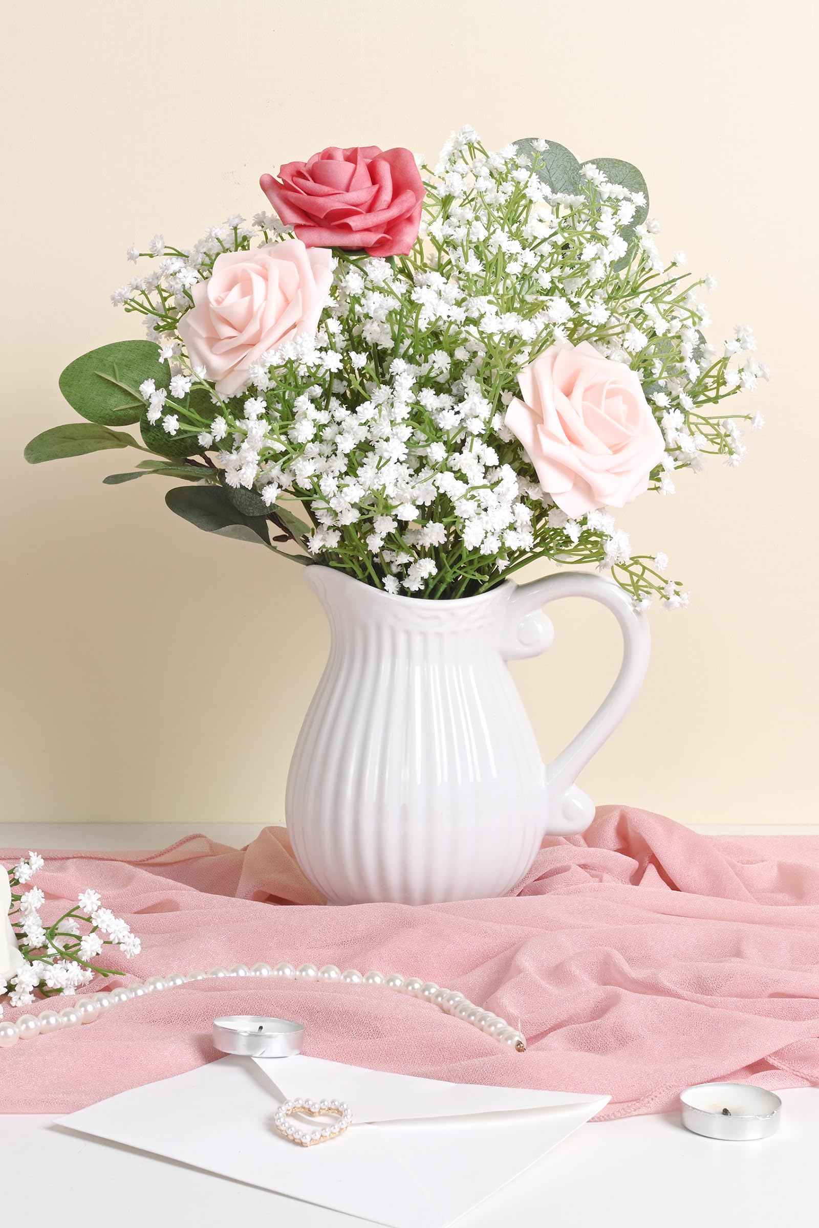 Yastouay Baby's Breath close-up realisitic blooms for natural look