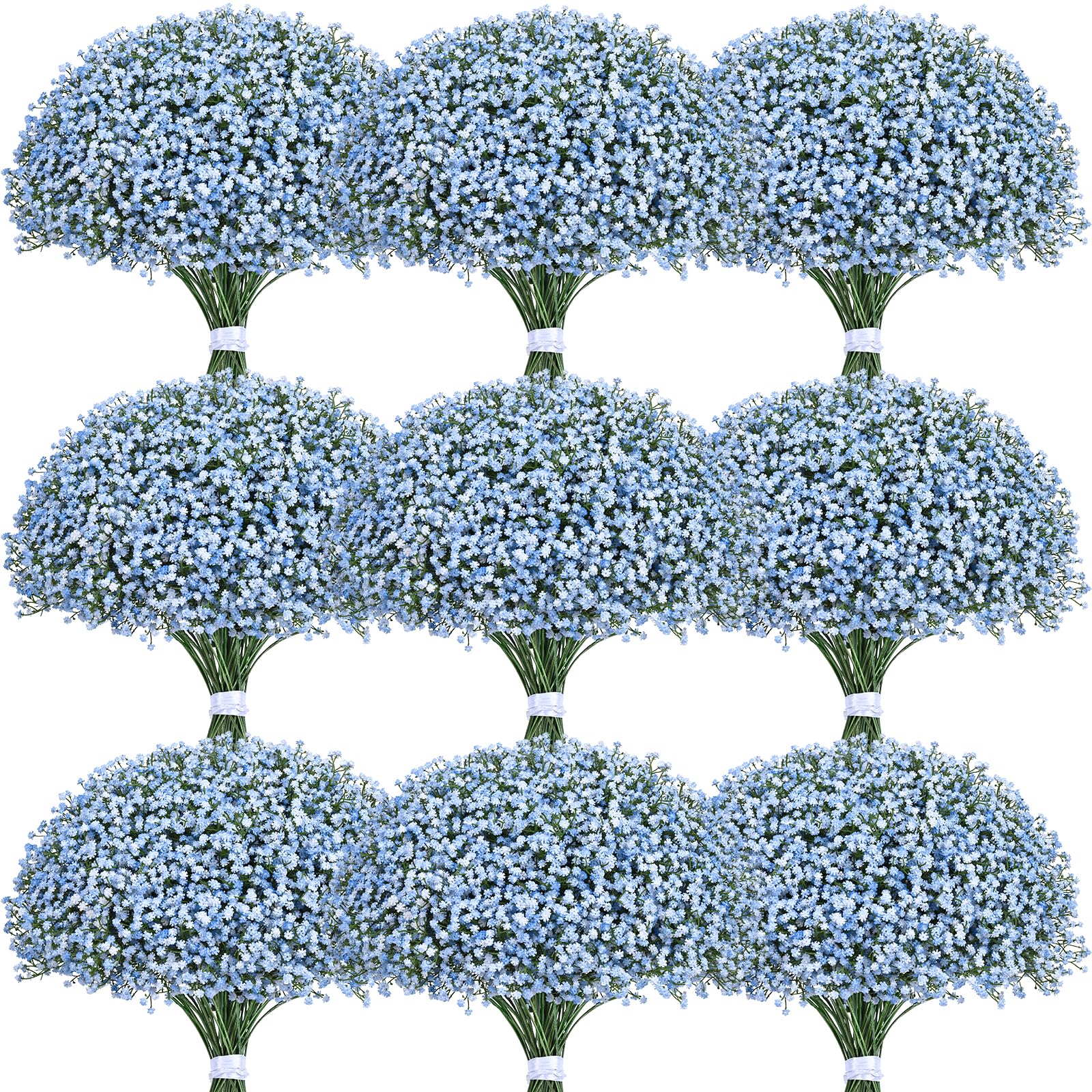 Yastouay Babys Breath artificial blue flowers in a 30-stem pack for elegant arrangements.