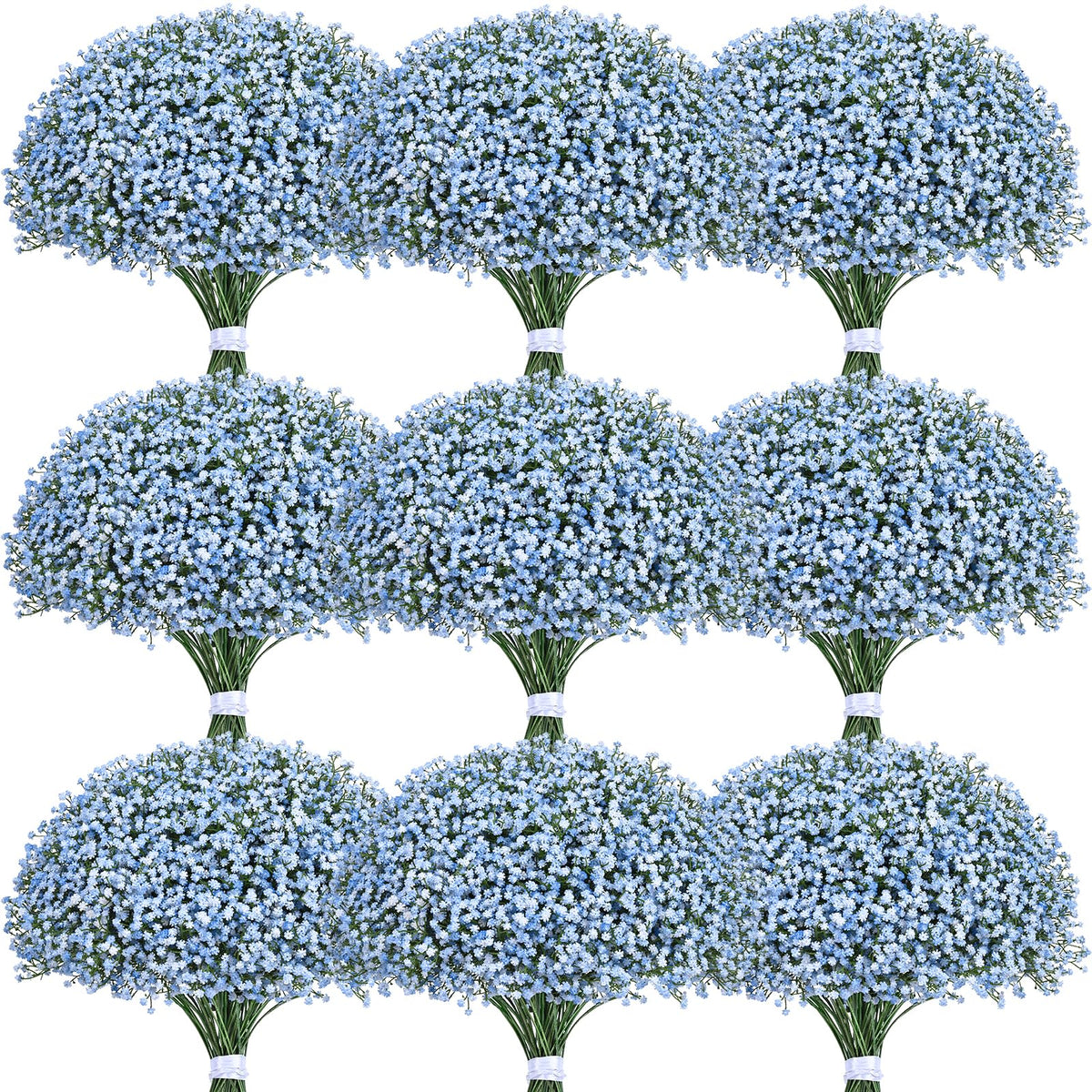 Yastouay Babys Breath artificial blue flowers in a 30-stem pack for elegant arrangements.