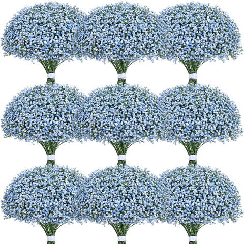 Yastouay Babys Breath artificial blue flowers in a 30-stem pack for elegant arrangements.