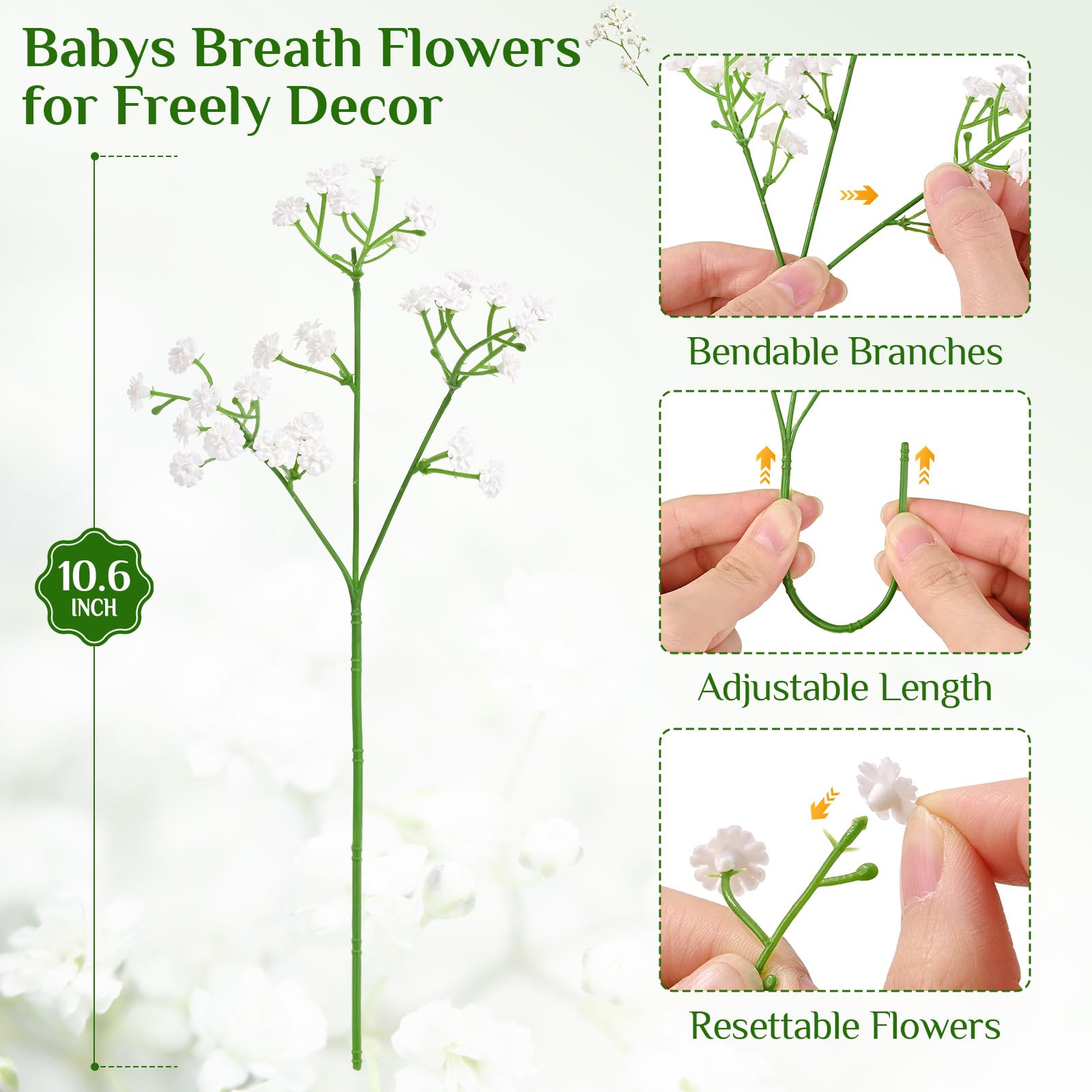 Yastouay Babys Breath floral crown-ready tiny blooms