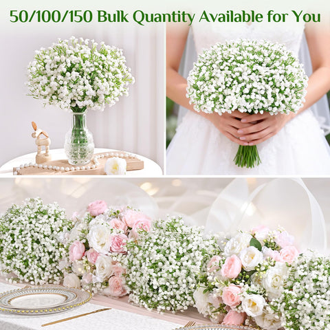 Yastouay Babys Breath iron-wire stems provide bendable floral arrangement