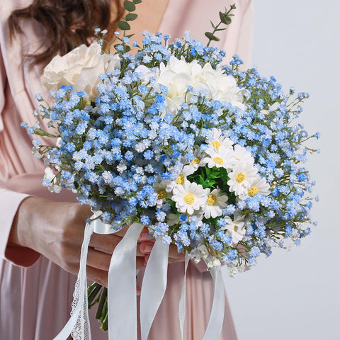 Yastouay Babys Breath blue stems designed for wedding centerpieces.