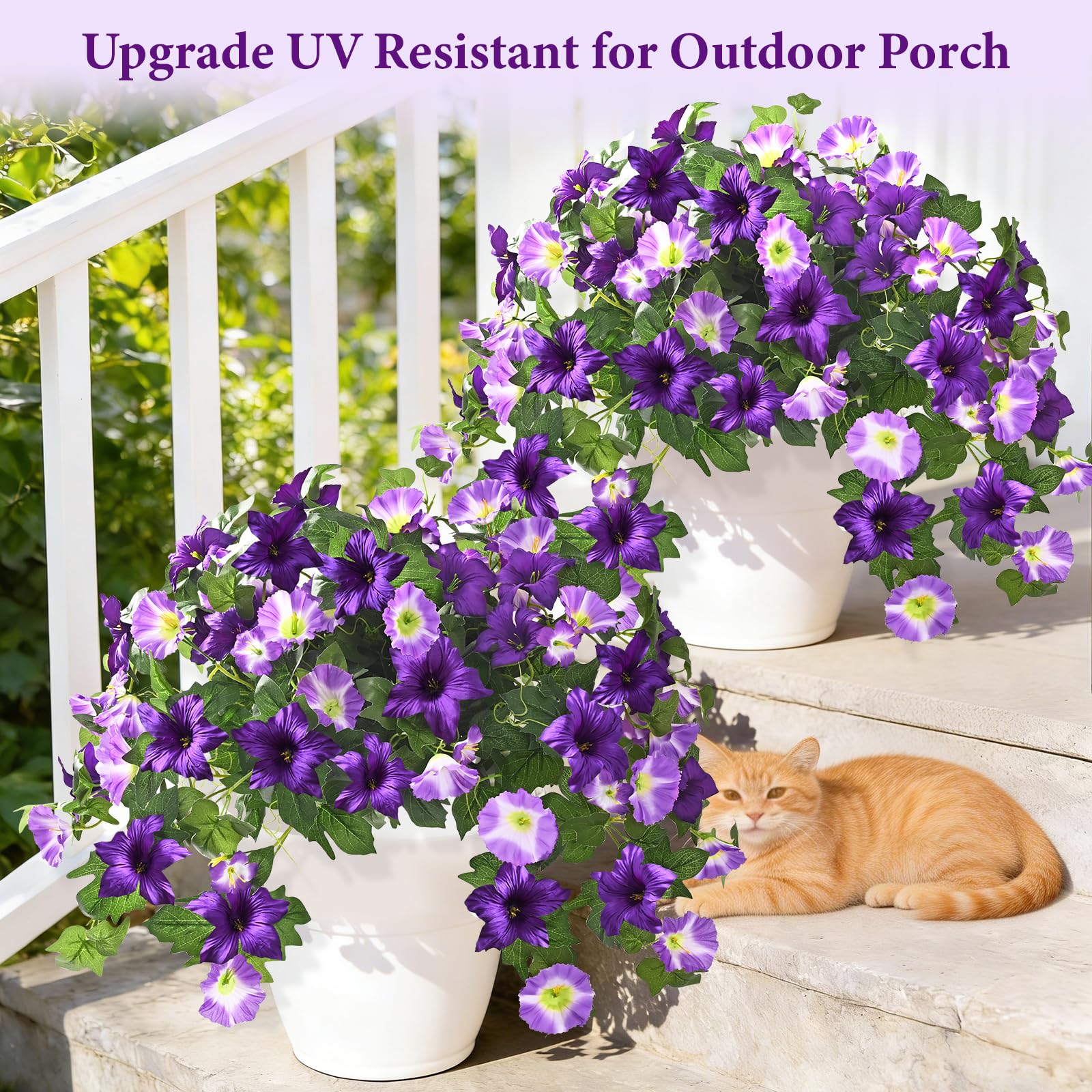 Yastouay balcony planter petunias deliver trailing greenery with minimal upkeep.