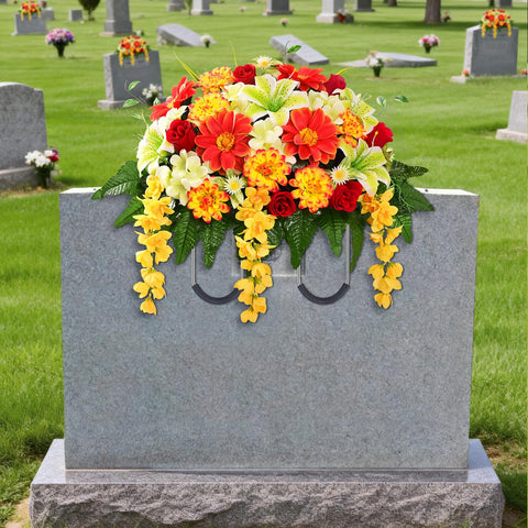 Yastouay easy-assembly grave saddle simplifies placing on the stone.