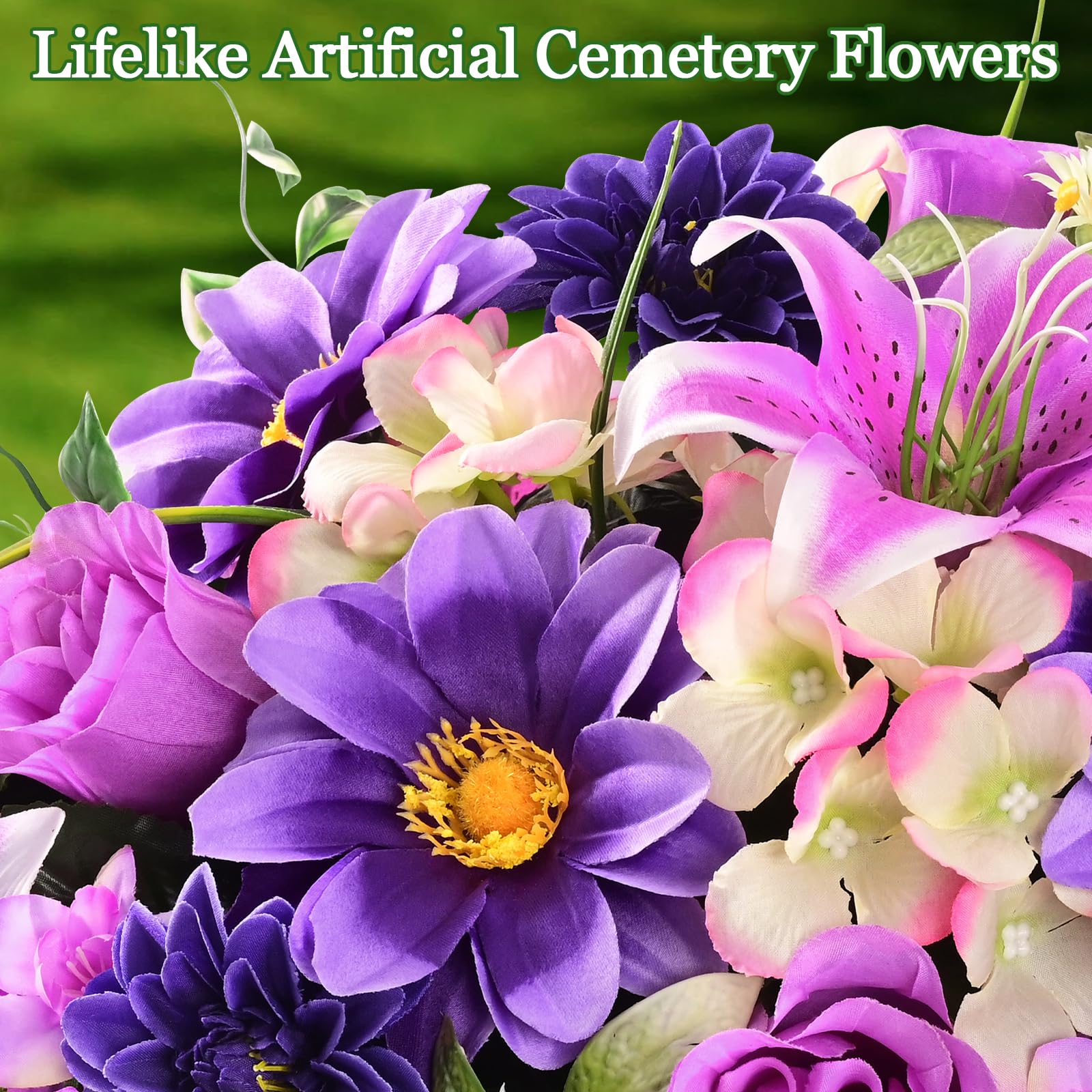 Yastouay elegant grave flower saddle adds a respectful headstone accent.