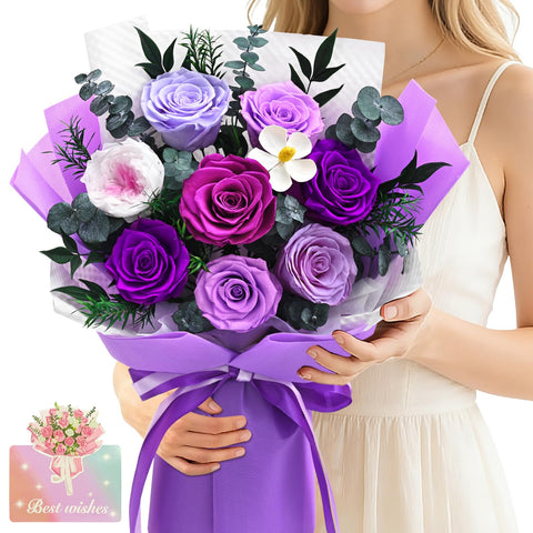 Yastouay Forever Rose Bouquet 8-Piece for lasting gifting