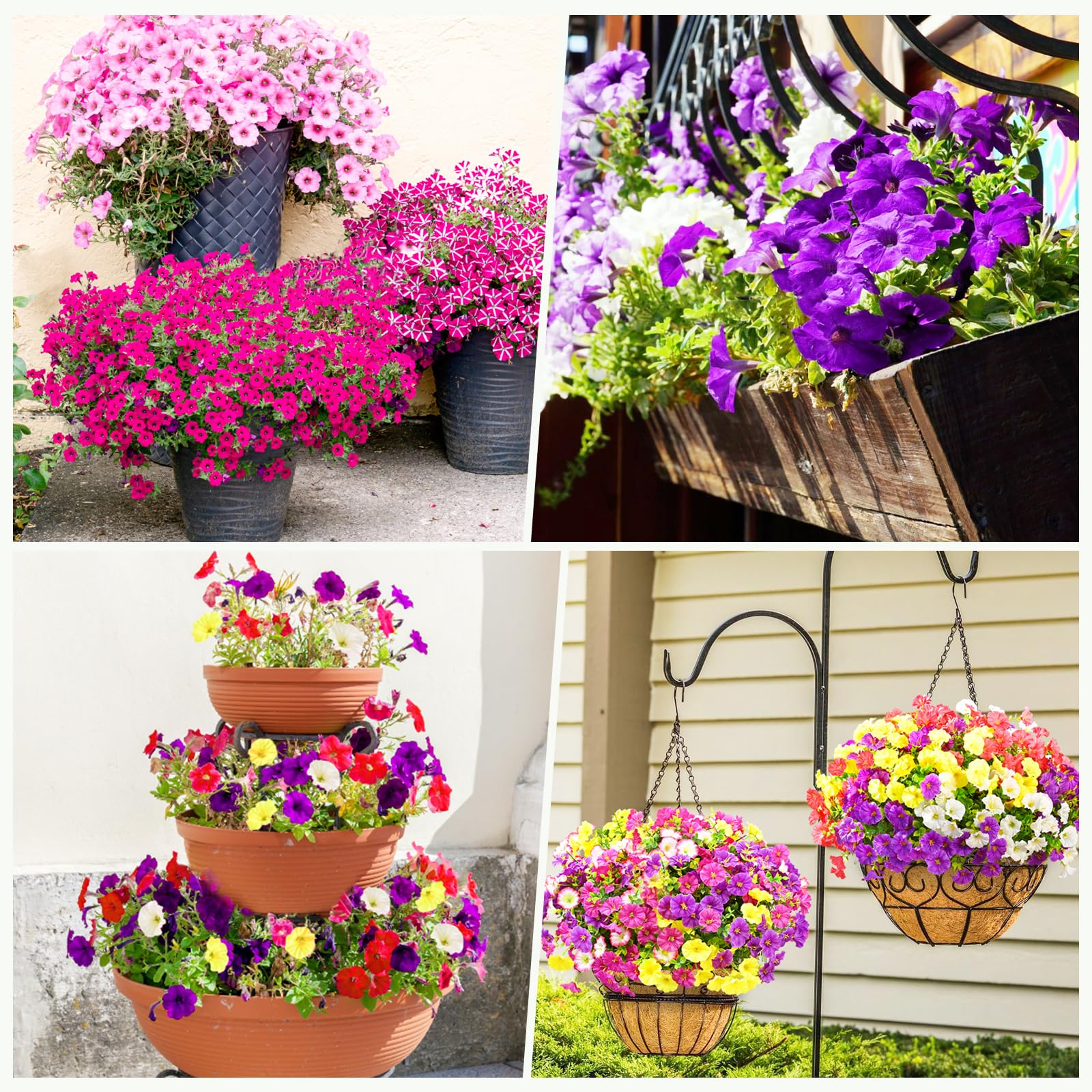 Yastouay garden-front porch display with mixed faux blooms