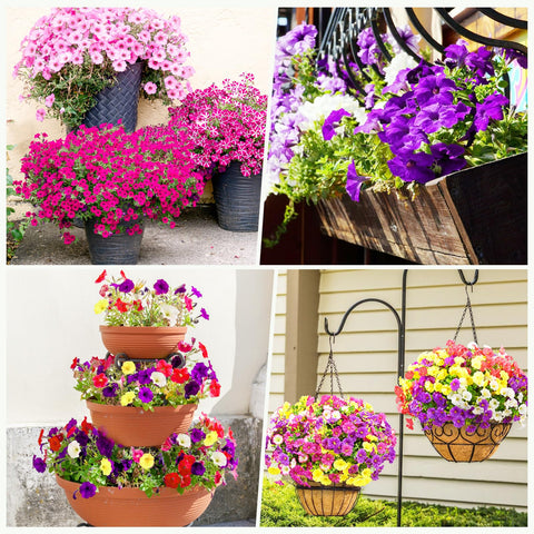 Yastouay garden-front porch display with mixed faux blooms