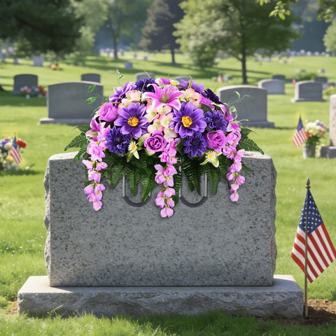 Yastouay headstone flowers easy install for quick, secure decoration.
