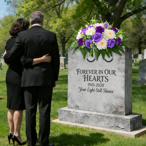 Yastouay headstone flowers suit Memorial Day and Mother's Day tributes.