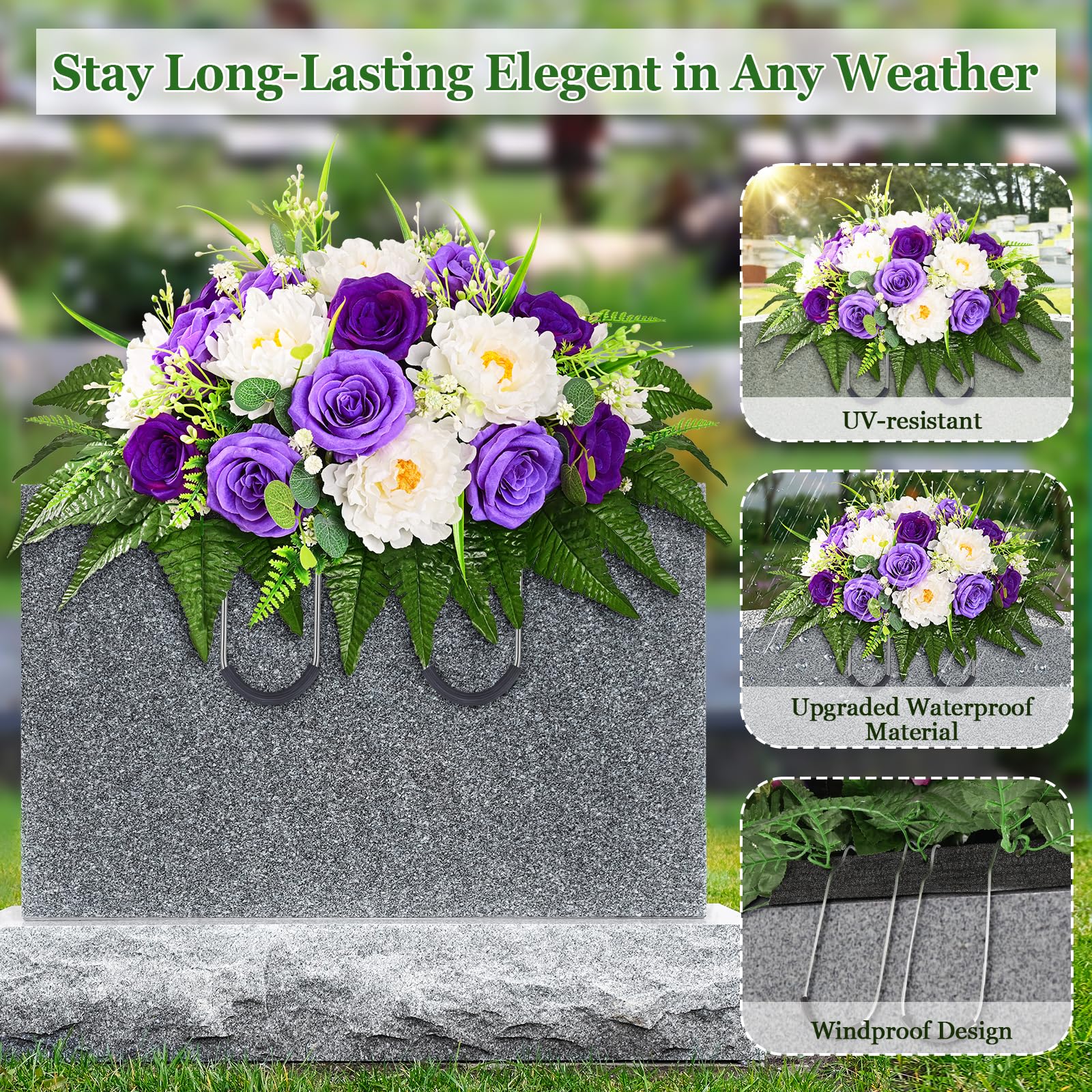 Yastouay headstone saddle rubber sleeves prevent scratches on stone.