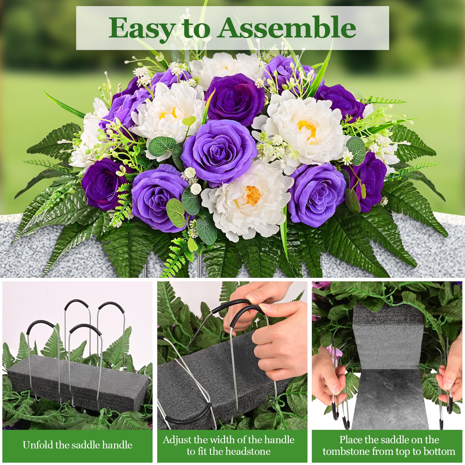 Yastouay headstone saddle UV-treated color resists fading outdoors.