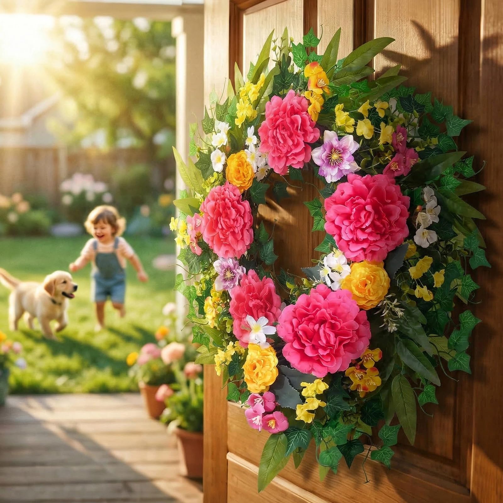Yastouay maintenance-free wreath looking bright with minimal upkeep