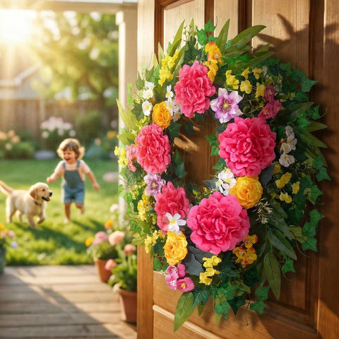 Yastouay maintenance-free wreath looking bright with minimal upkeep
