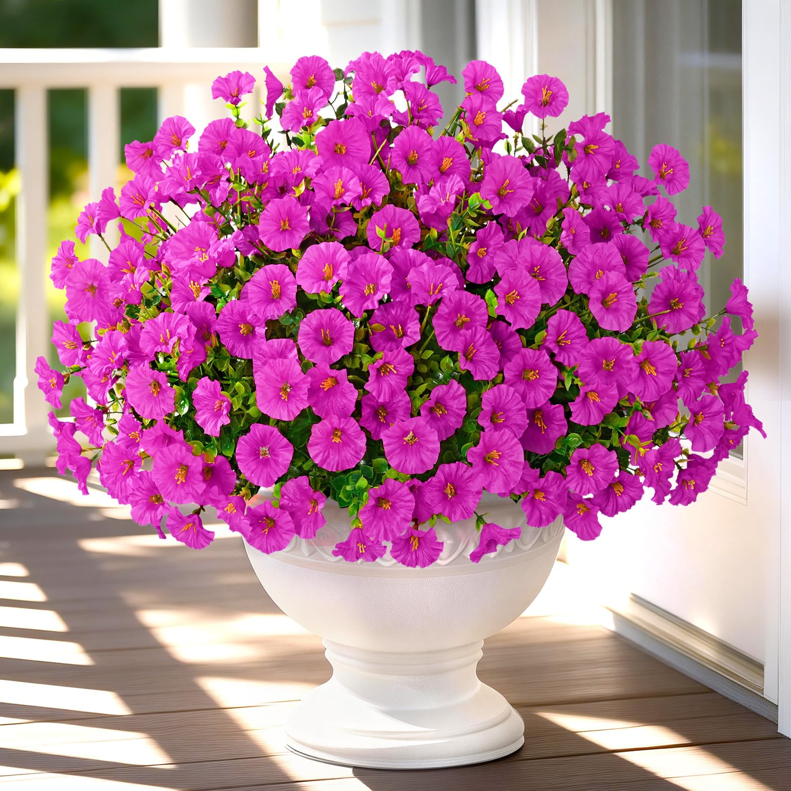 Yastouay outdoor artificial flowers display for patios with year round color.