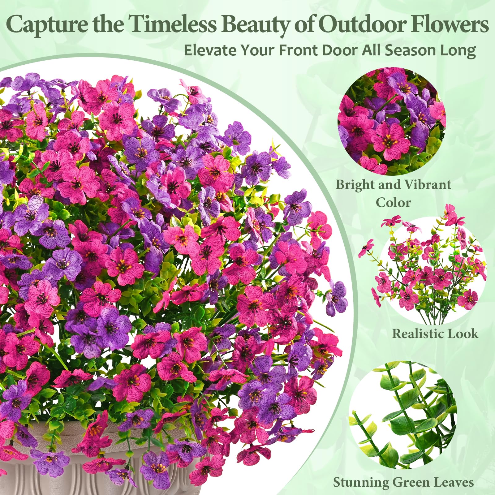 Yastouay outdoor flowers for porches create eye-catching arrangements with no watering