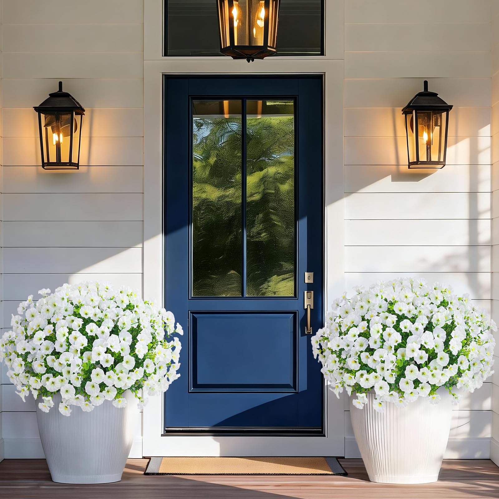 Yastouay outdoor porch decor setup for low-maintenance beauty on a railing.