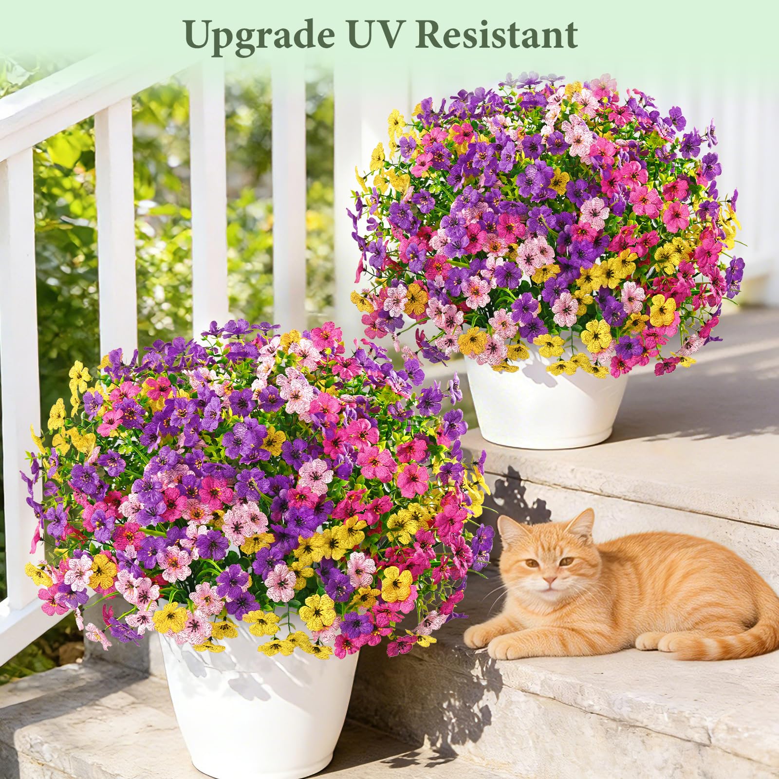 Yastouay realistic silk petals enhance any balcony display