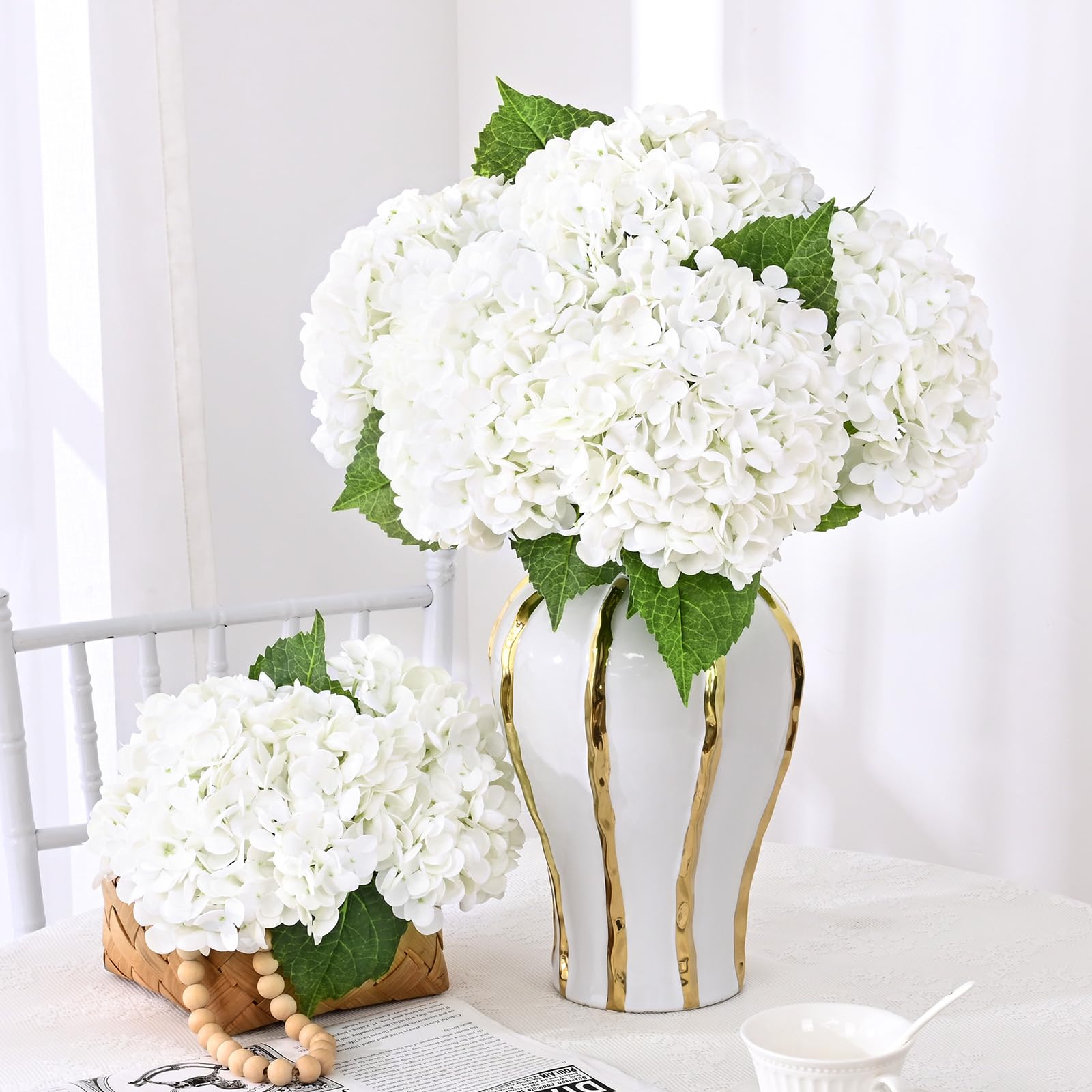 Yastouay Real Touch Hydrangea 21-inch bloom ideal for weddings and centerpieces.