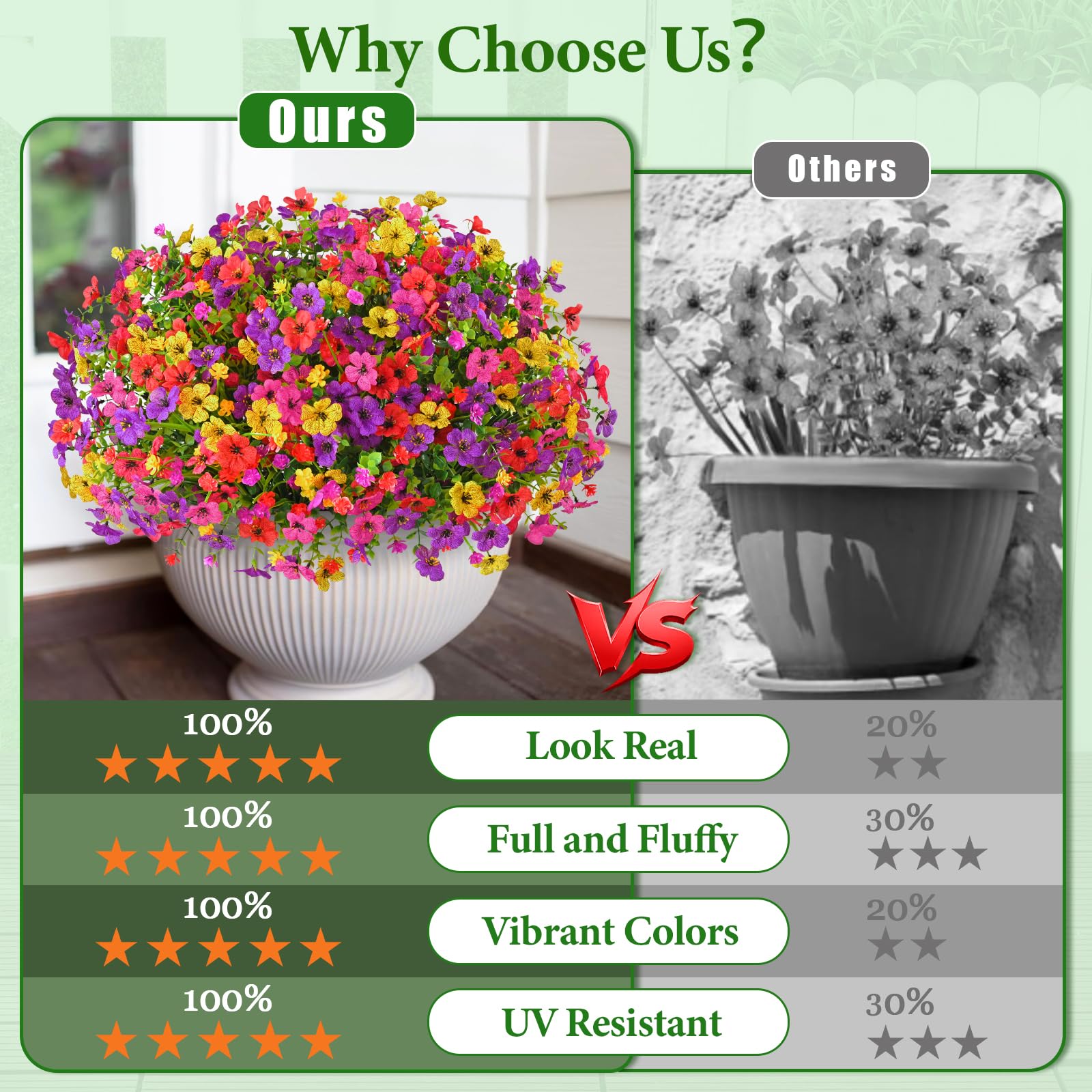 Yastouay realistic seven-variety blooms for authentic outdoor appeal