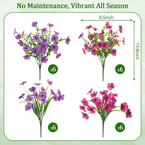 Yastouay realistic outdoor flowers provide vivid color without fading