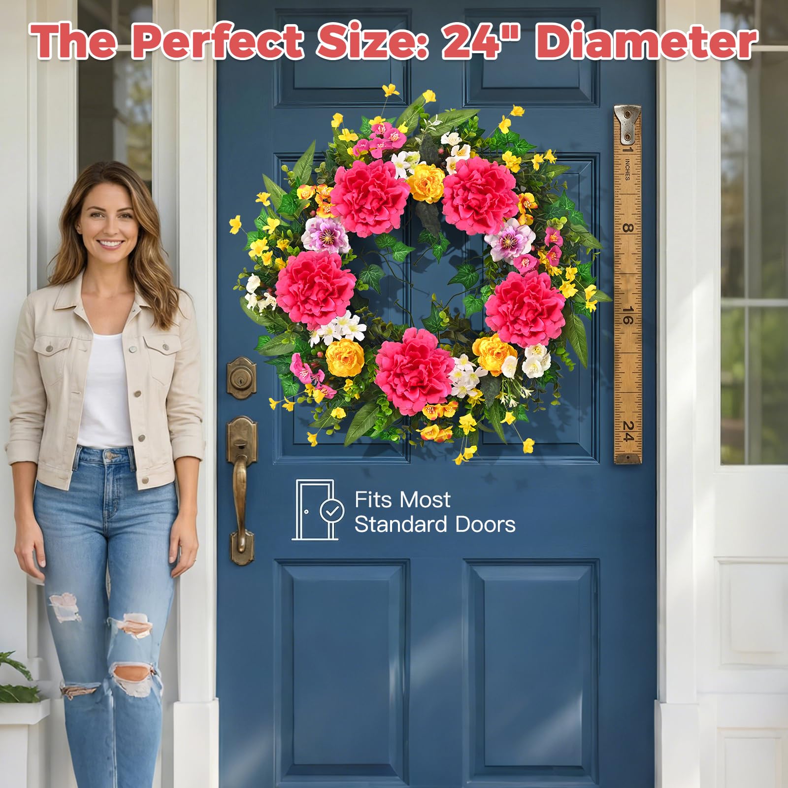 Yastouay hibiscus blooms accenting a doorway for seasonal decor