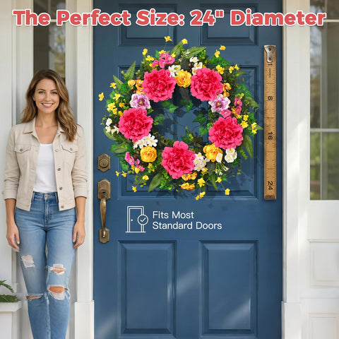Yastouay hibiscus blooms accenting a doorway for seasonal decor