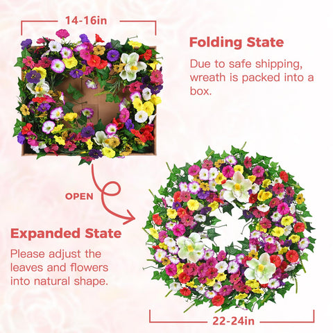 Yastouay wreath shown for indoor or outdoor display versatility