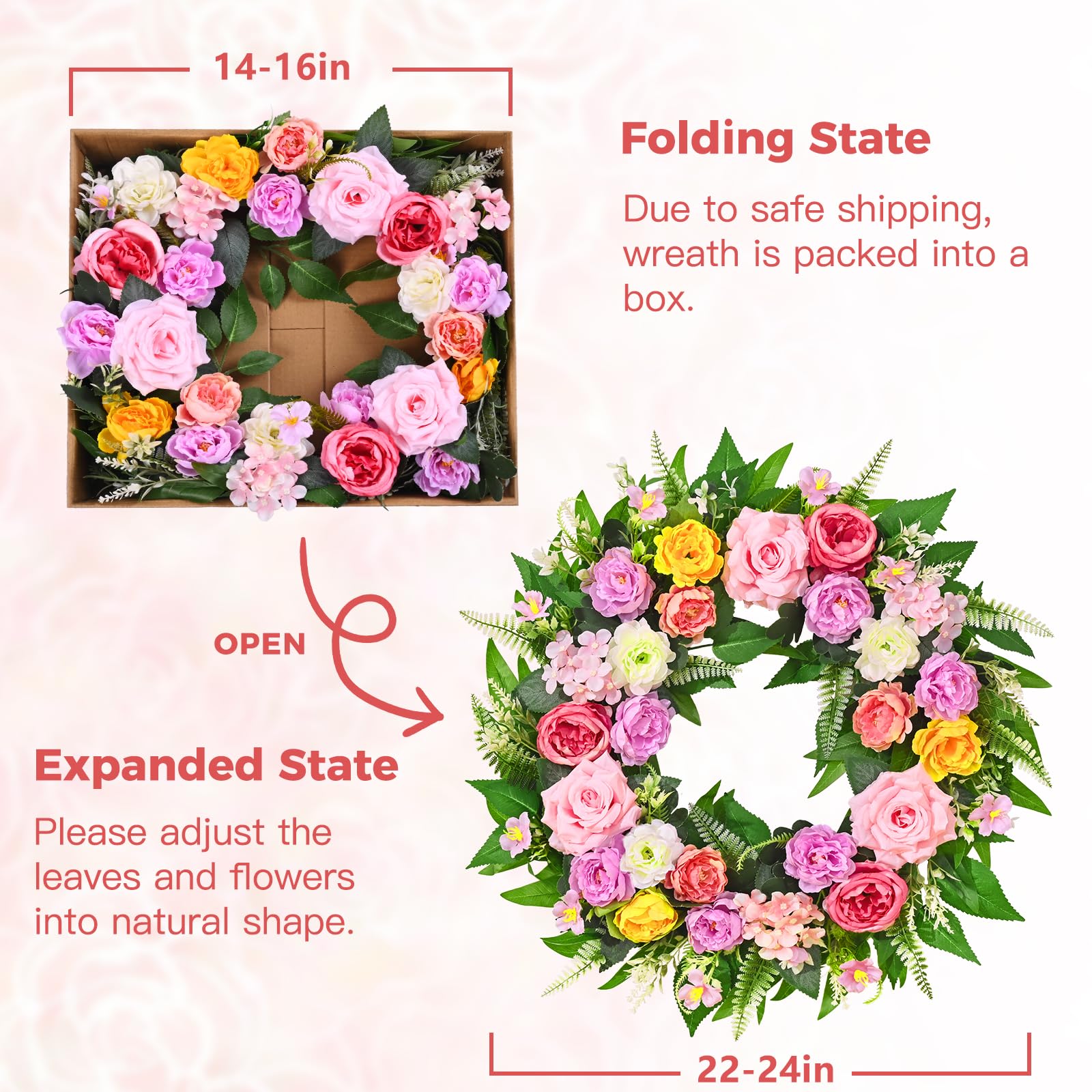 Yastouay Summer Wreath farmhouse entry adds rustic charm