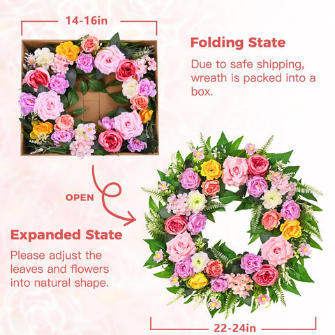 Yastouay Summer Wreath farmhouse entry adds rustic charm