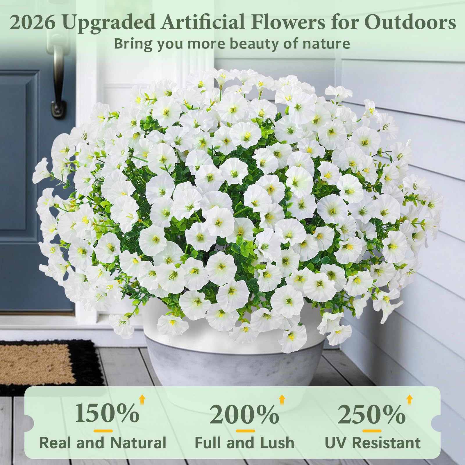 Yastouay UV-resistant artificial flowers closeup showing durable color and texture.