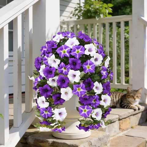 Yastouay uv-resistant artificial flowers outdoor keep color year-round.