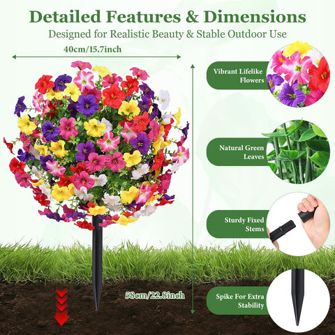 Yastouay UV-resistant fake flowers withstand sun and rain