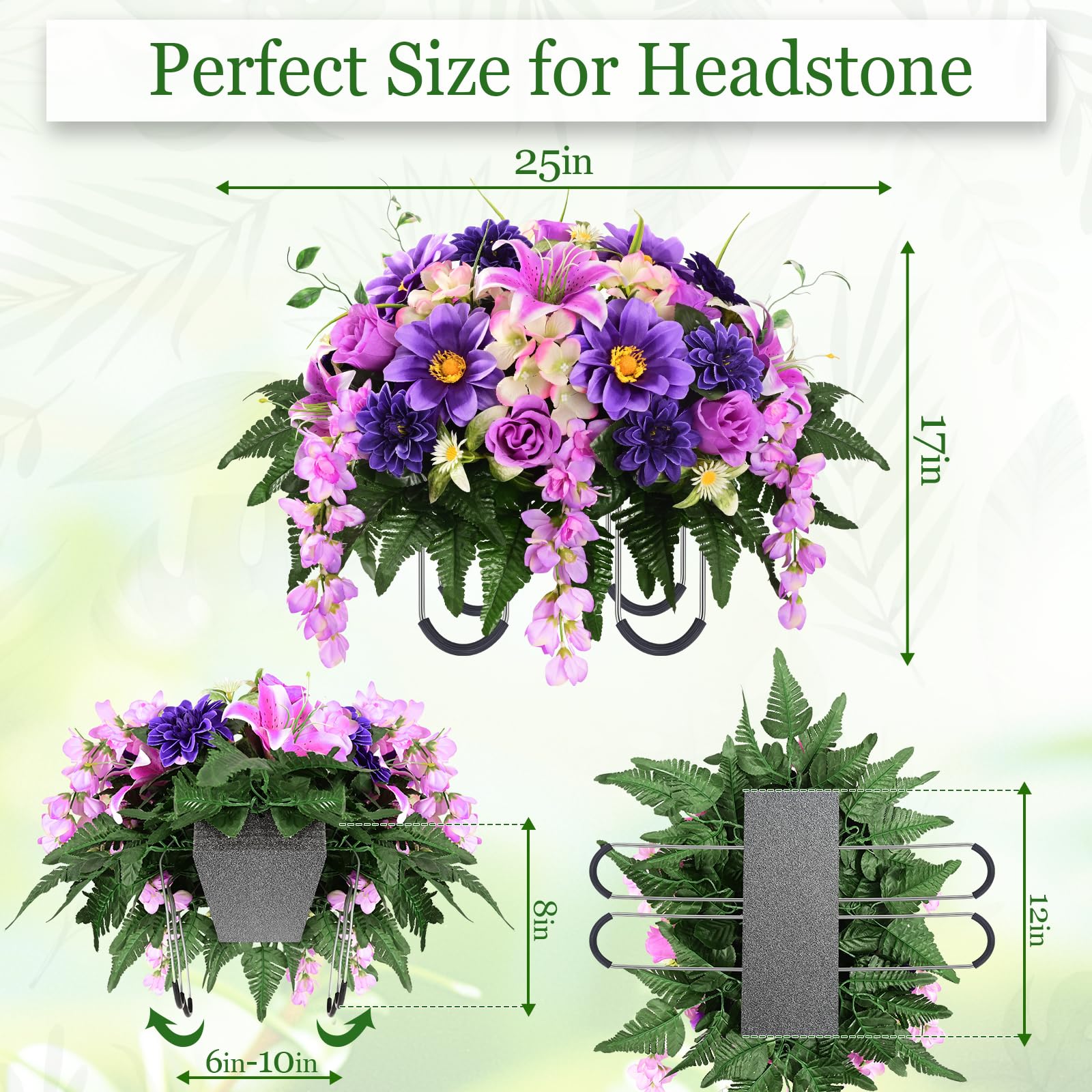 Yastouay weatherproof grave flowers withstand rain and sun with minimal upkeep.