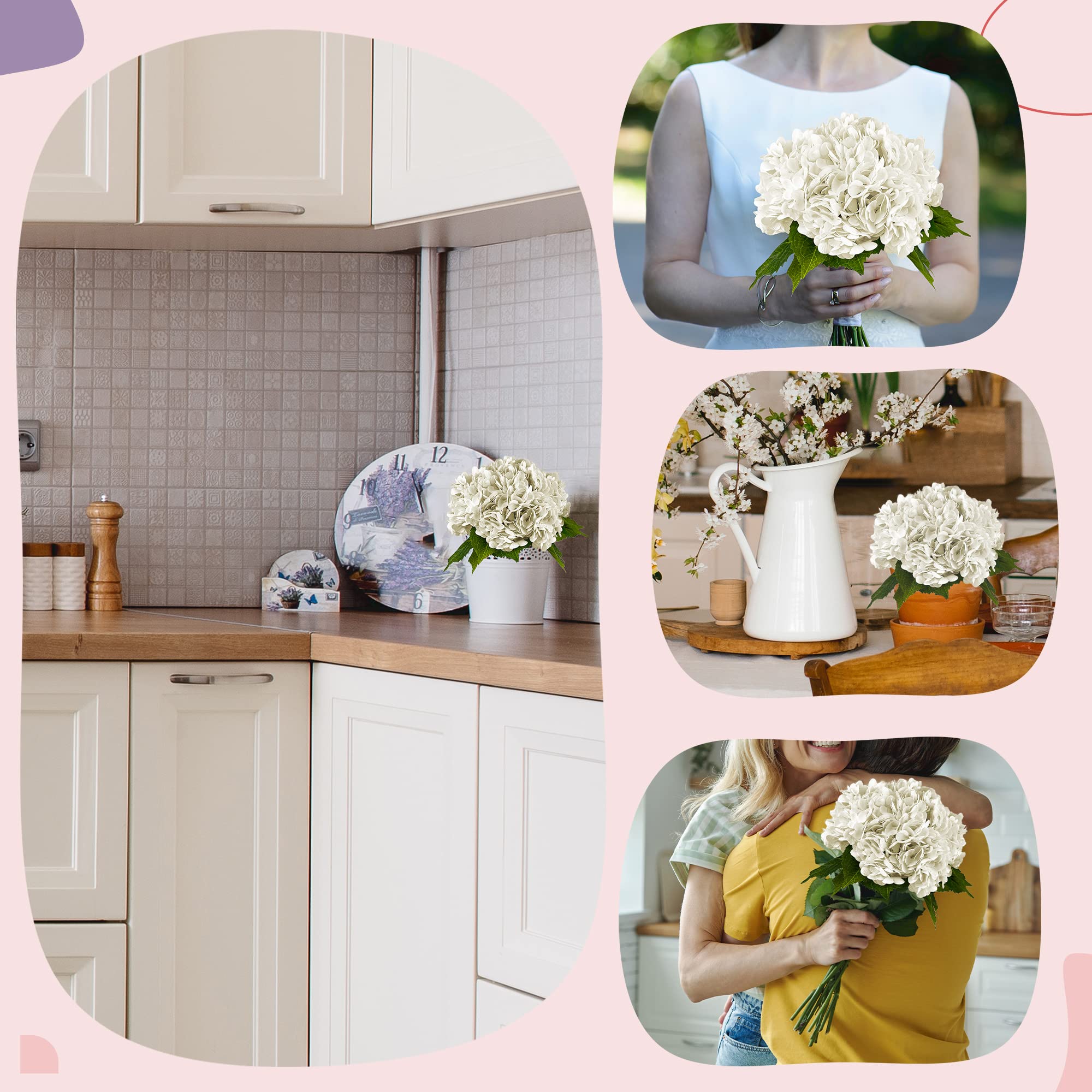 Yatim allergy-friendly hydrangea bouquet option for pollen-free decor.