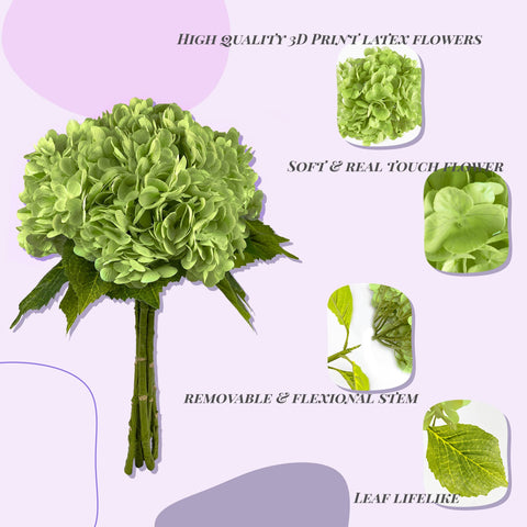 Yatim hydrangea stems with green leaves and adjustable wire