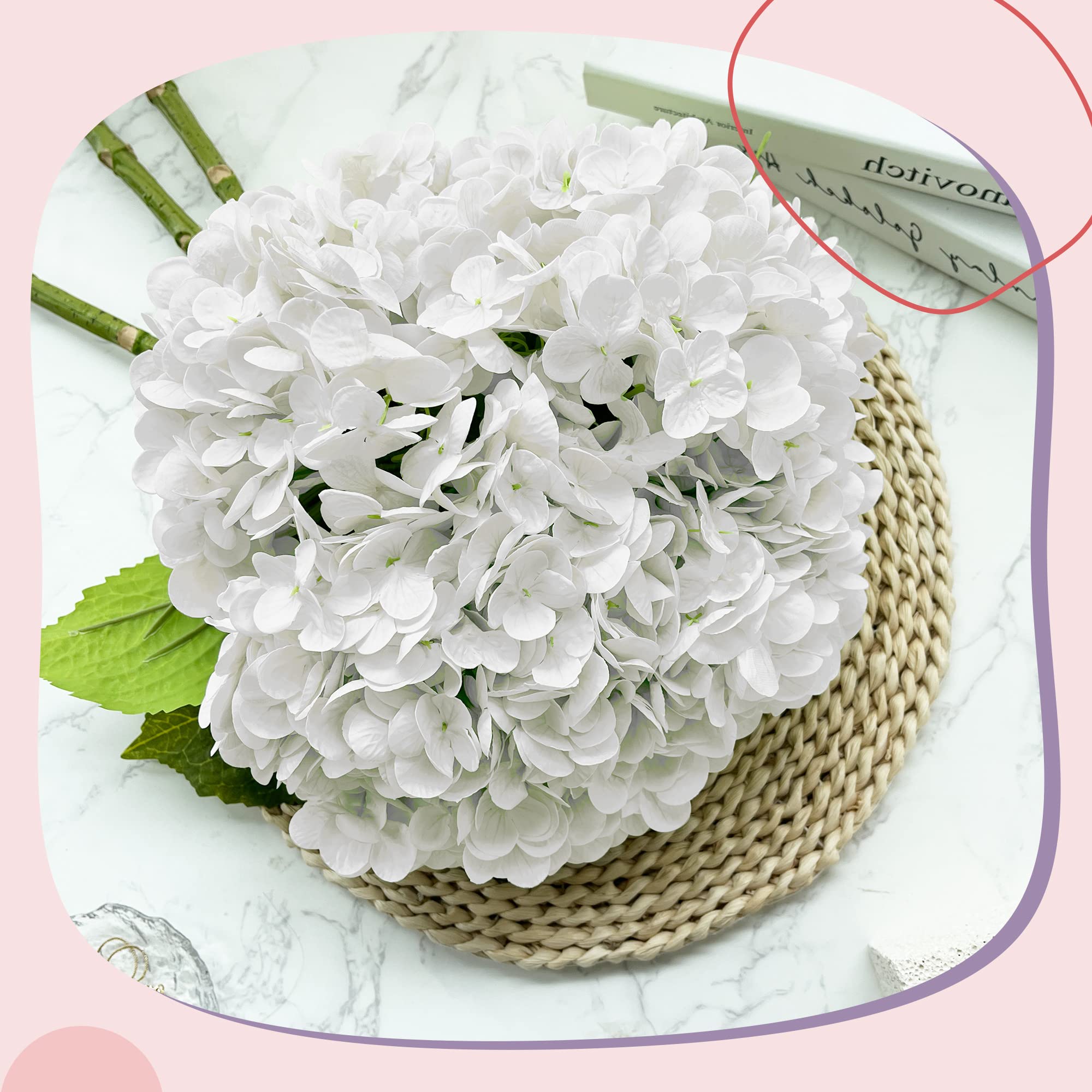 Yatim hydrangea bouquet in progress with multiple stems for custom designs.