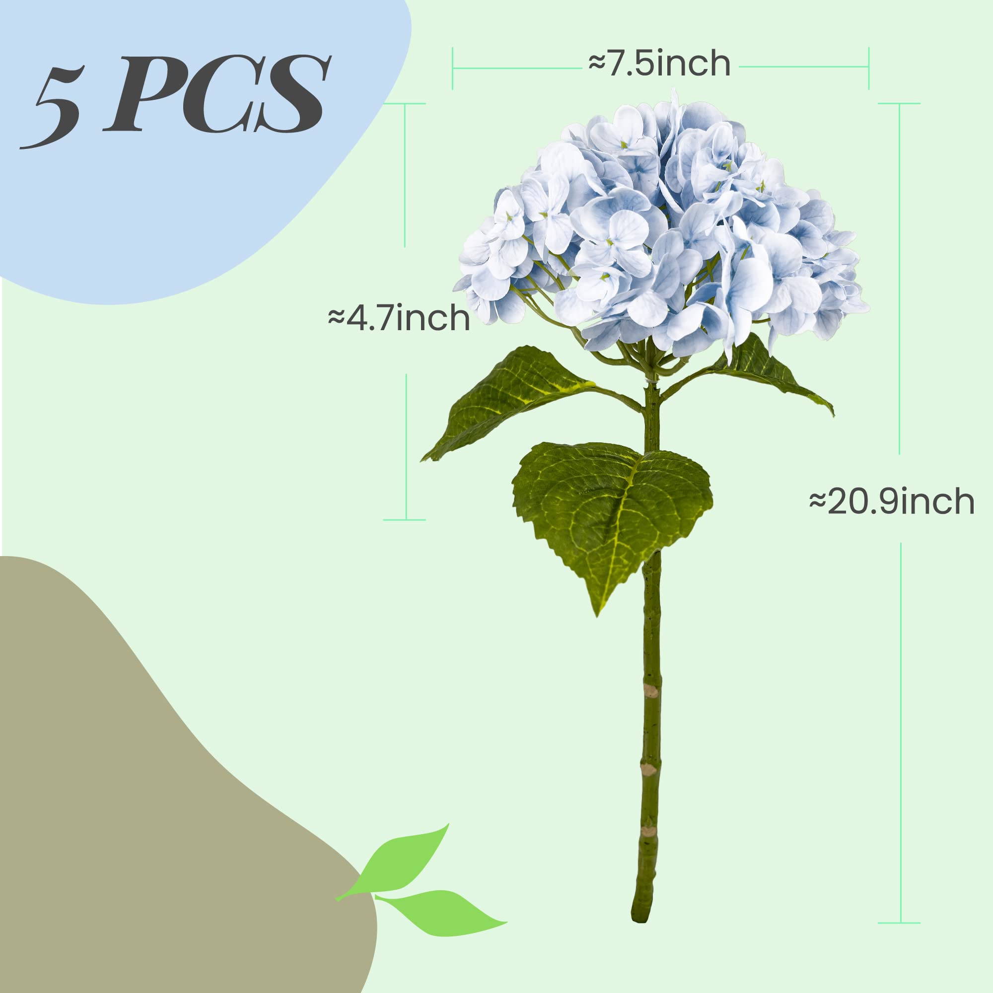 Yatim lifelike latex hydrangea petals close-up for natural-looking decor