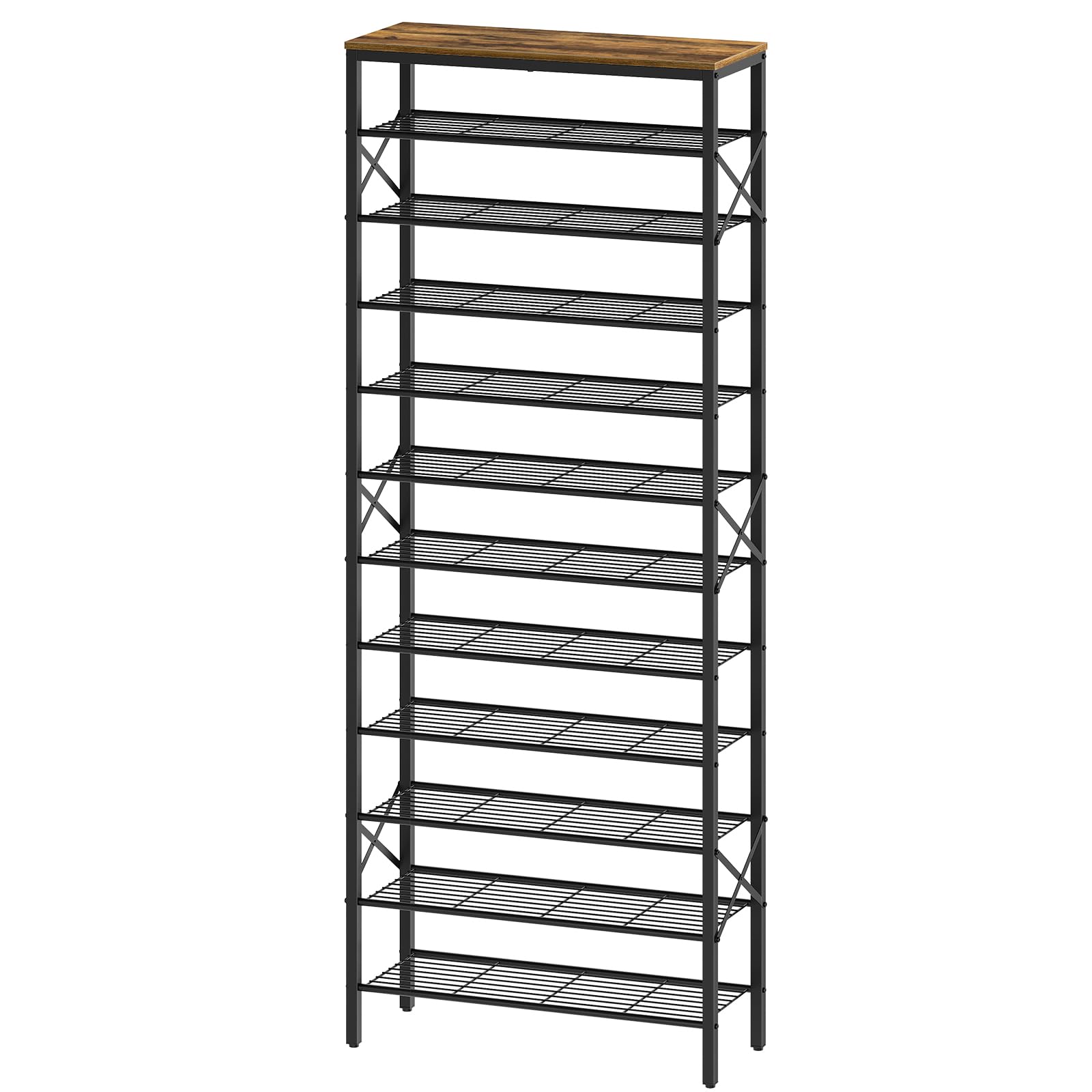 YATINEY 12-tier shoe rack front view shows tall, stable storage for entryways.