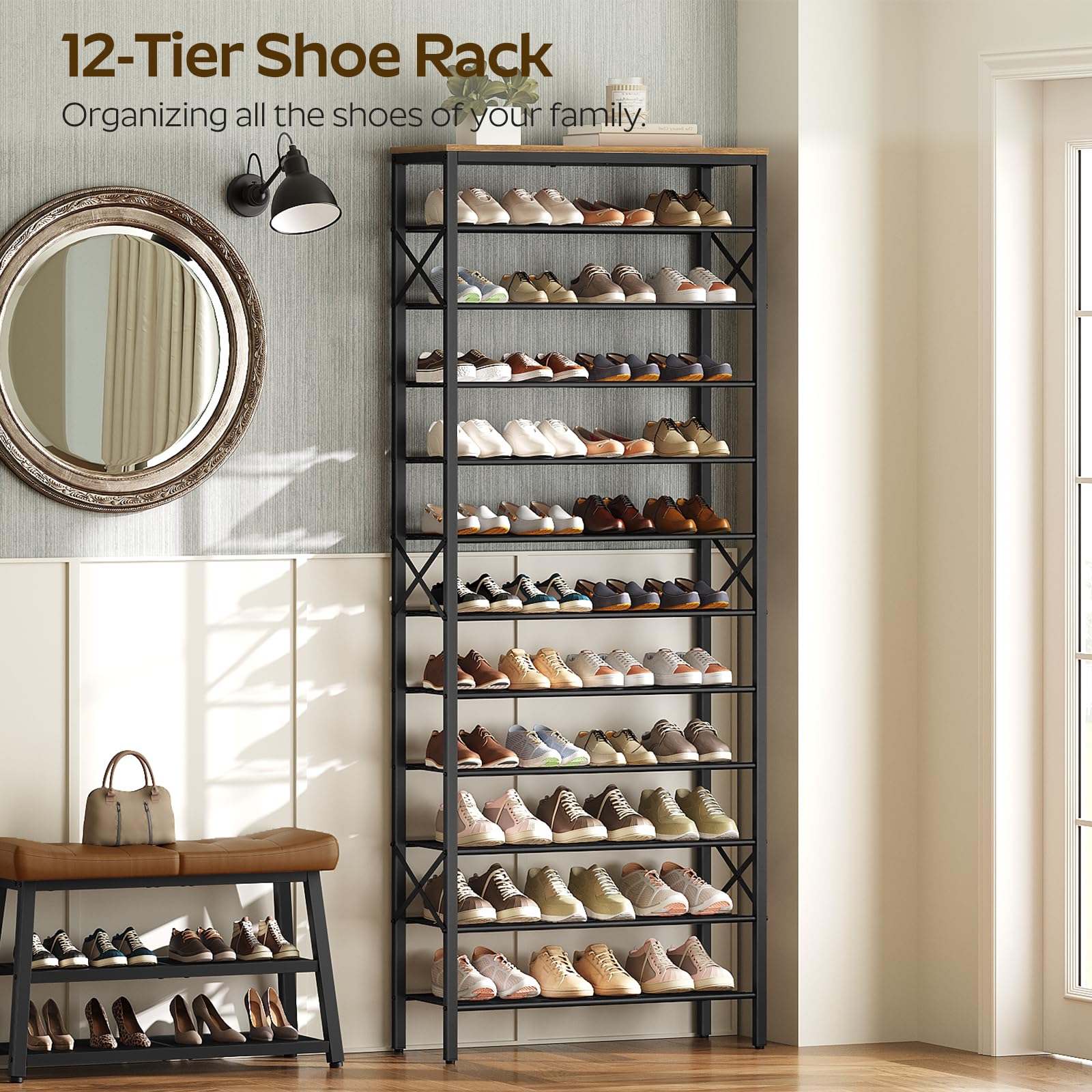 YATINEY mesh shelf close-up reveals strong support and even spacing.